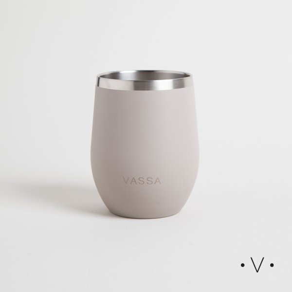 MATE DE ACERO INOXIDABLE GRIS 350ML VASSA HOME