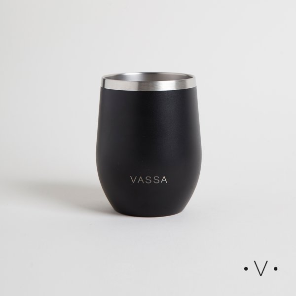 MATE DE ACERO INOXIDABLE NEGRO 350ML VASSA HOME
