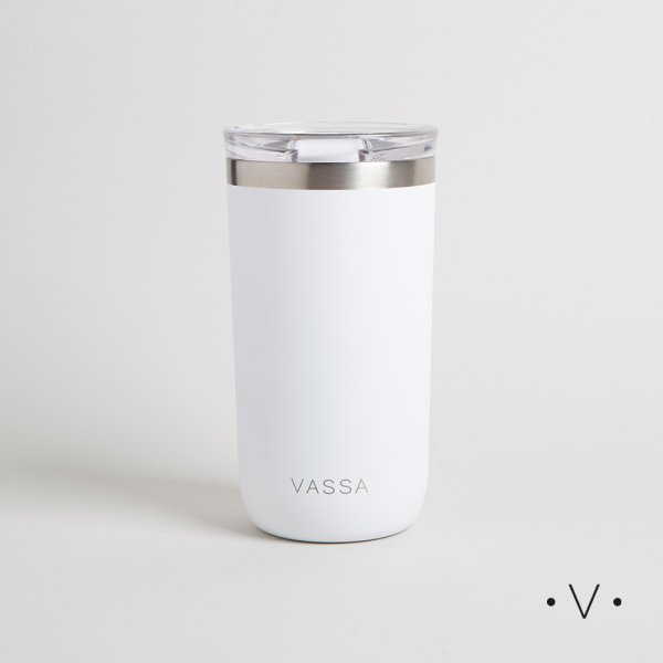 VASO TERMICO DE ACERO INOXIDABLE BLANCO 470ML VASSA HOME