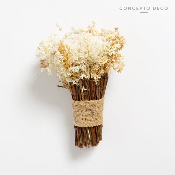 [165781] Bouquet S Wood Rose Capuchino/Crudo 18Cm