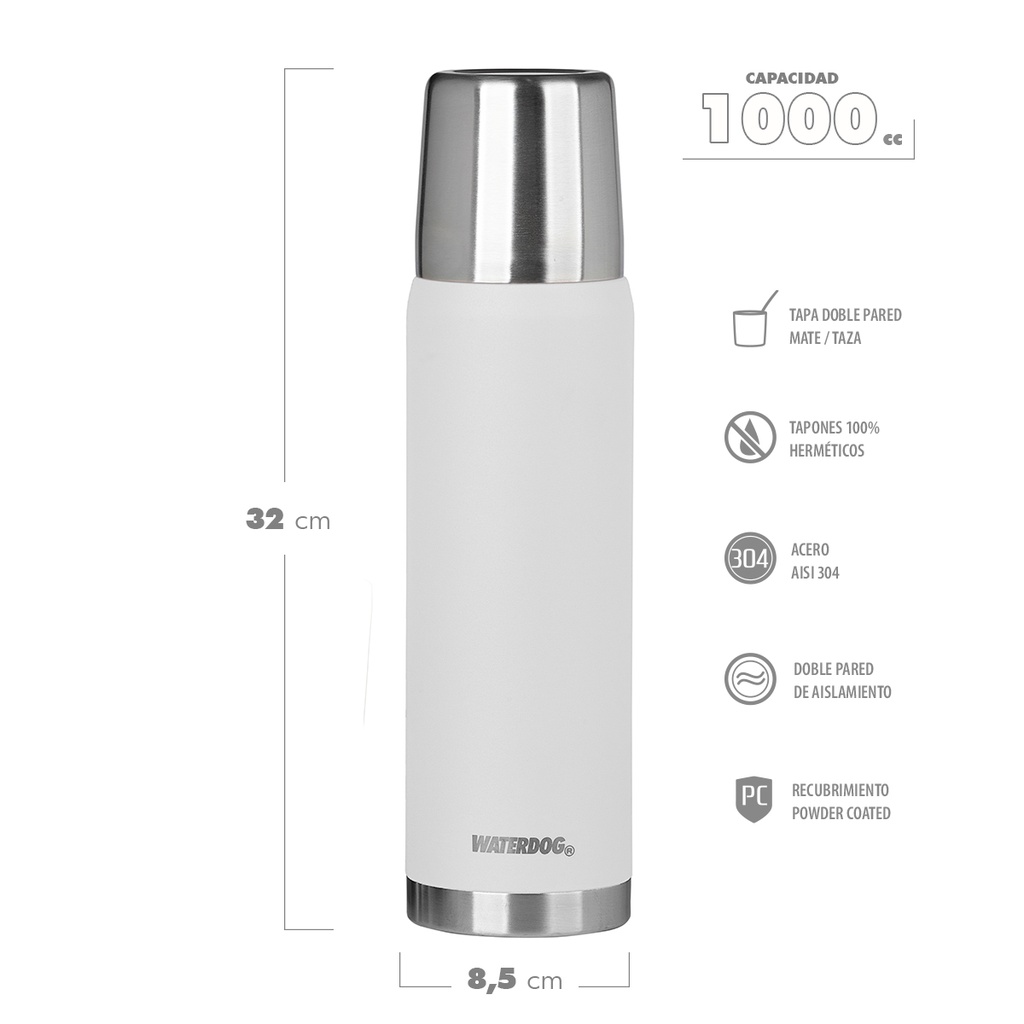 TERMO WATERDOG OBUS 1 LT BLANCO