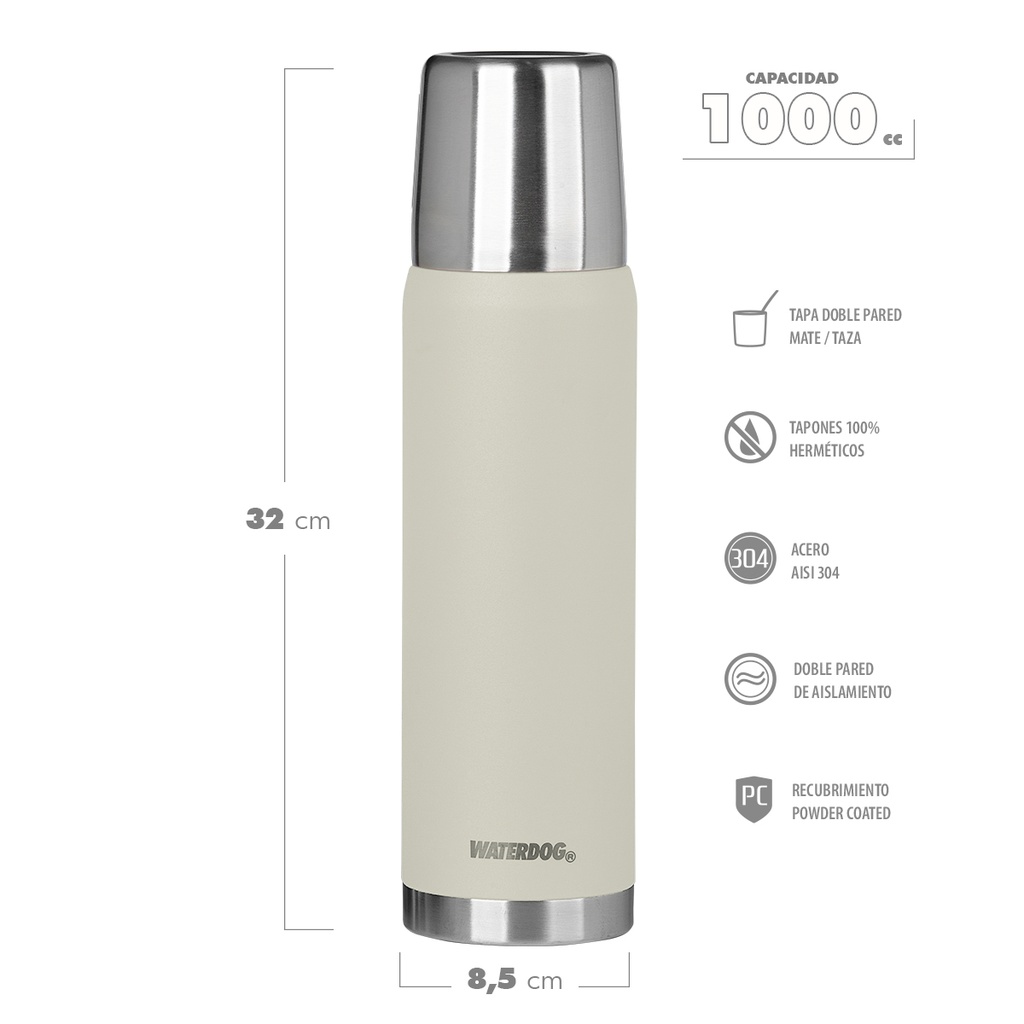 TERMO WATERDOG OBUS 1 LT CENIZA