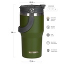VASO DOBLE PARED 600 ZUMO 600CC VERDE WATERDOOG