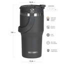 VASO DOBLE PARED 600 ZUMO 600CC DARK GRAPHITE WATERDOOG