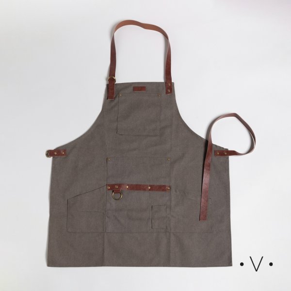 DELANTAL DE COCINA GRIS 75X68 CM VASSA HOME
