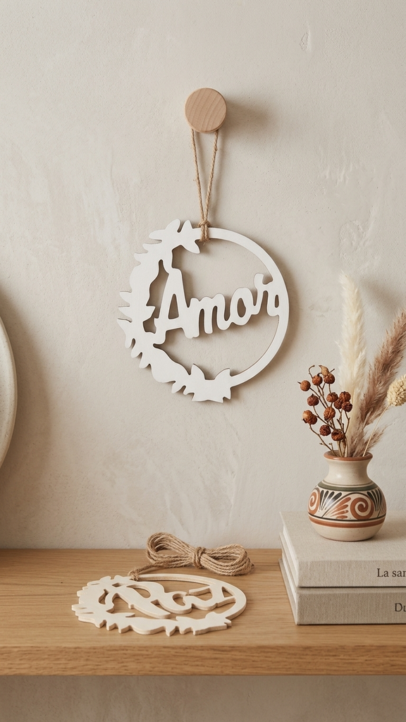 [131267] Colgante X 2 Amor - Paz 20 Cm Xmas Estilo Domingo