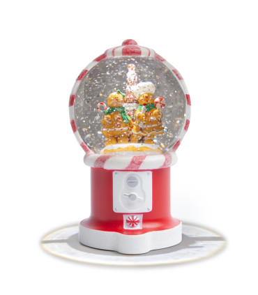 CEN ESFERA DE NIEVE CON LED DE GINGERBREAD MEN 19 CM ALPARAMIS
