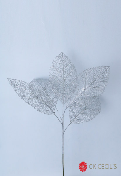 VARA NAVIDAD HOJA 80 CM. SILVER