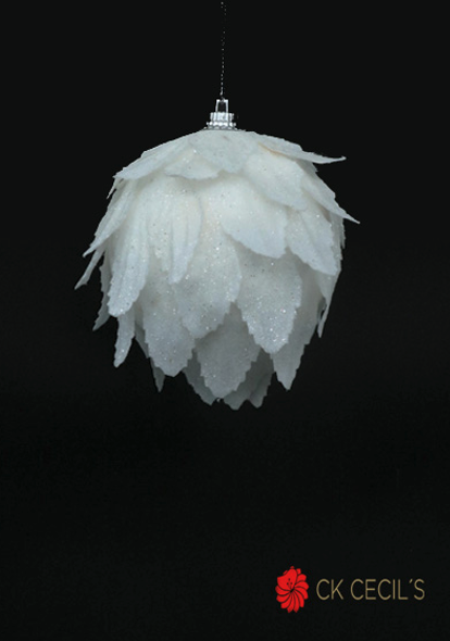 PELOTA DE NAVIDAD X 3 X 8 CM. WHITE