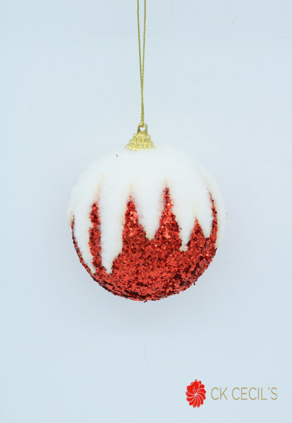 [277676] Pelota De Navidad X 6 X 8 Cm. Red White