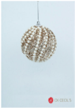 PELOTA NAVIDAD X 6 X 8 CM. CHAMPAGNE