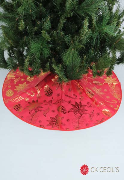 PIE DE ARBOL 1.20 X 1.20 MT RED/ GOLD