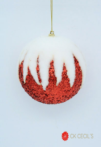 PELOTA DE NAVIDAD X 6 X 10 CM. RED WHITE