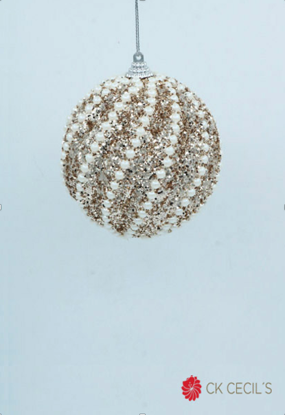 PELOTA NAVIDAD X 6 X 10 CM. CHAMPAGNE
