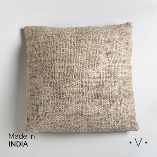 [4114630] Almohadón Cuadrado De Algodon Y Lino Kodra Natural 60X60 Cm Vassa Home