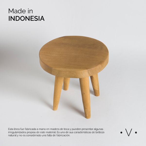 Banco Redondo Laos 30X32 Cm Vassa Home