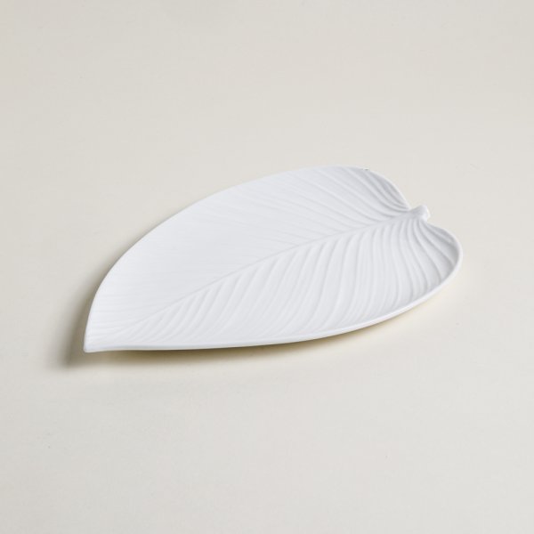 Bandeja De Porcelana Hoja 30X21 Cm