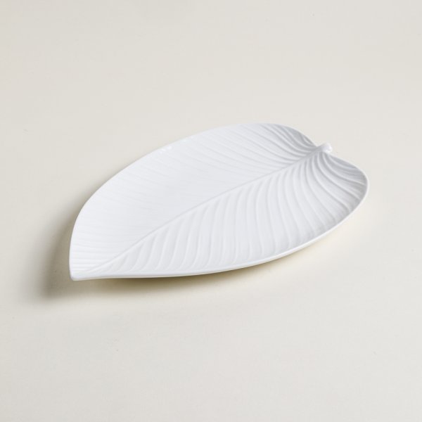 Bandeja De Porcelana Hoja 33X23 Cm