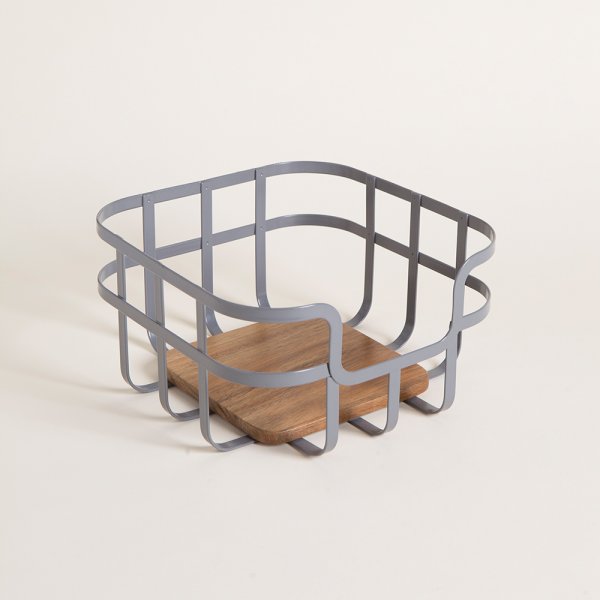 [4114215] Canasto Organizador Bayona Grey 12,5X24 Cm