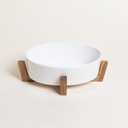 Fuente Ovalada Para Horno Con Base De Acacia 25,5X21 Cm