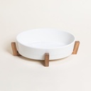 FUENTE OVALADA PARA HORNO CON BASE DE ACACIA 30,5X22 CM