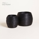 SET X 2 CANASTOS HALONG NEGRO 26X33 CM / 23X23 CM