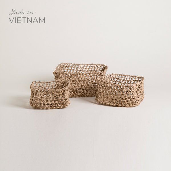 SET X 3 CANASTOS RECTANGULARES VIET 13X26 CM/11X21 CM/10X19 CM