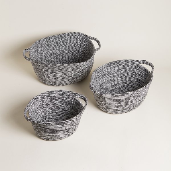 Set X 3 Organizadores Ovalados Bakri Light 13,5X28,5X22 Cm/ 15,5X34X26 Cm/ 18X41X29 Cm