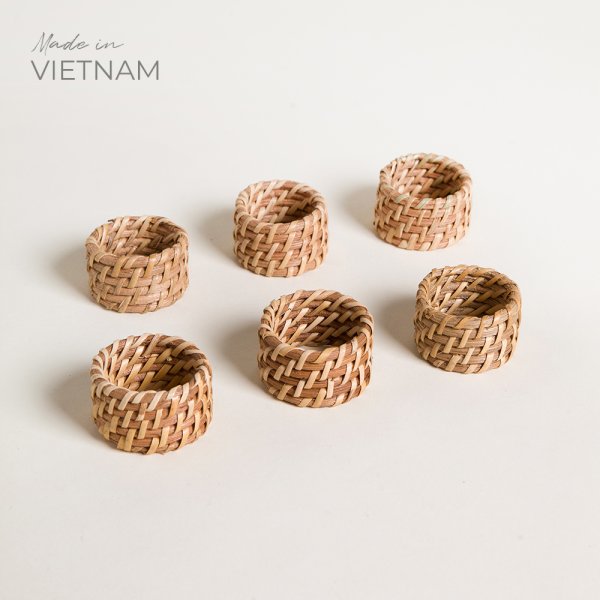 SET X 6 PORTA SERVILLETAS VINH NATURAL