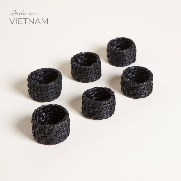 SET X 6 PORTA SERVILLETAS VINH NEGRO