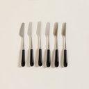 Set X 6 Untadores De Acero Con Mango De Ceramica Negro 15 Cm