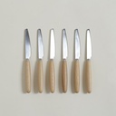 SET X 6 UNTADORES DE ACERO MANGO DE MADERA 17CM