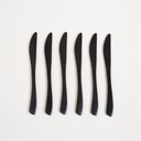 Set X 6 Utensilios De Mesa Lisboa Negro Mate 22Cm