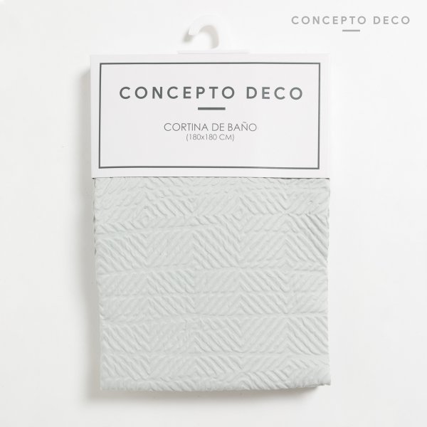 [1651076] Cortina Memoria Rombos 180X180 Gris