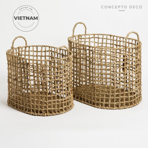 CANASTOS SET X 2 SEAGRASS G:33X40CM C:29X39,5CM