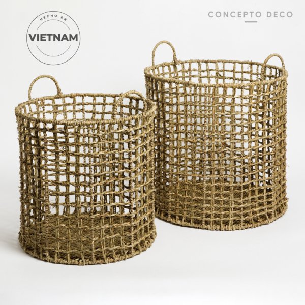 Canastos Seagrass Cilindrico L 39 X 40 Cm