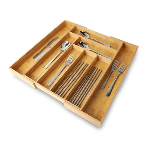 [2561754] Cubiertero Expandible 8 Divisiones 32x44cm o 50x44cm Bamboo