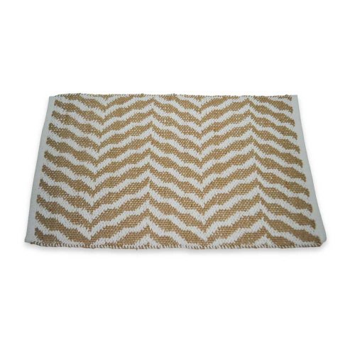 [380077] Alfombra 60% Yute 40% Algodón Con Ondas Reversible 50 X 80 Cm