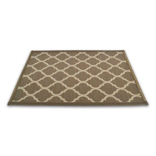 [380084] Felpudo 40 X 60 Cm Beige Gallinero Blanco