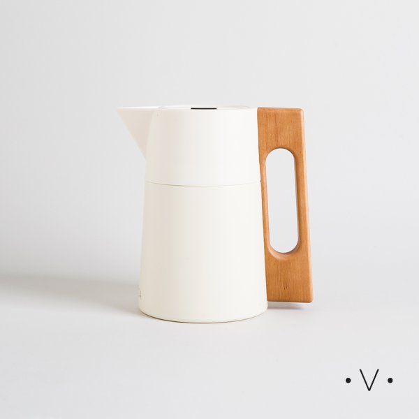 Jarra Termica Off White Asa Madera 1000 Ml Vassa Home