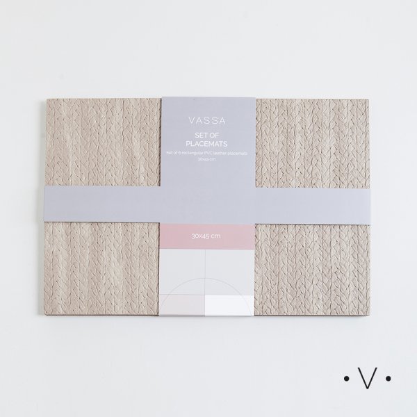 [4114797] Set X 6 Individuales Rectangulares 30X45 Cm Vassa Home