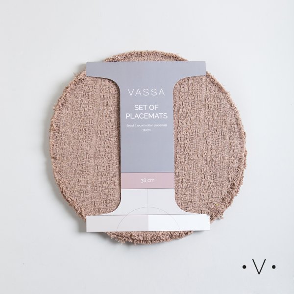 Set X 6 Individuales Redondos 38 Cm Vassa Home