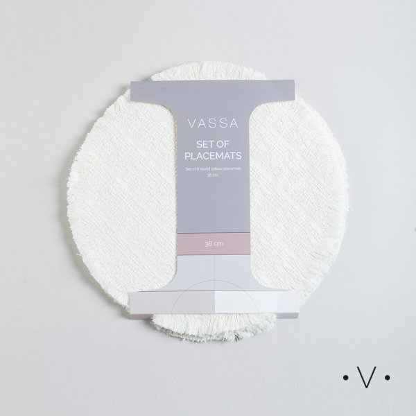 [4114802] SET X 6 INDIVIDUALES REDONDOS 38 CM VASSA HOME