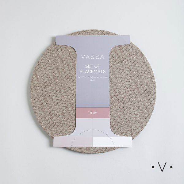Set X 6 Individuales Redondos 38 Cm Vassa Home