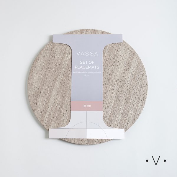[4114791] Set X 6 Individuales Redondos 38 Cm Vassa Home