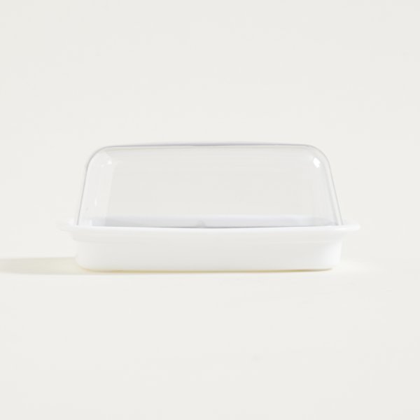 Mantequera Base De Plastico Blanco Y Tapa De Acril