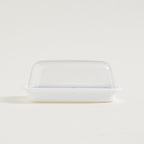 Mantequera Base De Plastico Blanco Y Tapa De Acril