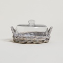 Campana De Vidrio Con Base Salix White 23 Cm