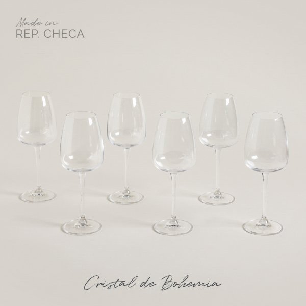 [4114947] Set X 6 Copas De Cristal De Bohemia Anser 440 Ml