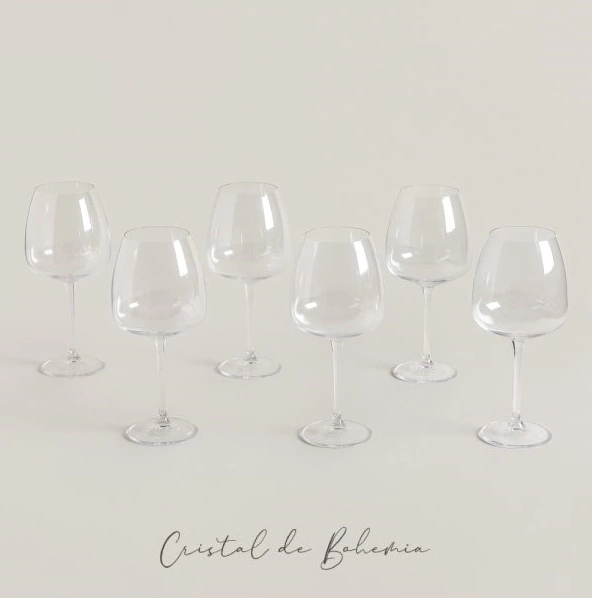 Set X 6 Copas De Cristal De Bohemia Anser 610 Ml